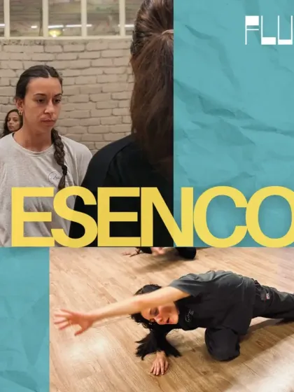 A promotional graphic for our Esenco dance movement workshop, a collaboration that brought international talent to our studio.