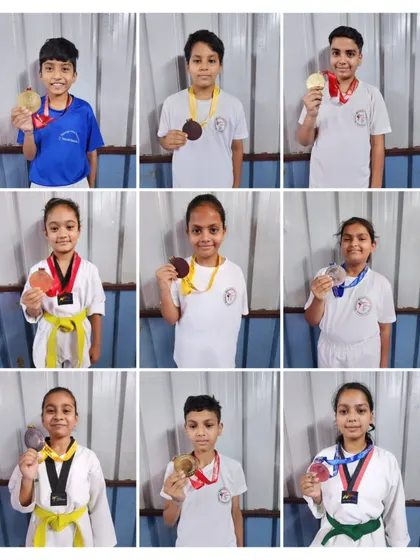 A collage of our winners from the 2nd Late Shri Tanoop Johar Memorial Open National Taekwondo Championship 2024.
