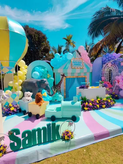 Another wide view of the stunning outdoor carnival setup.