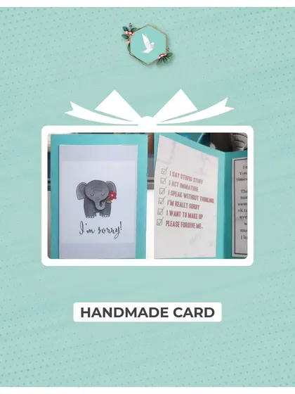 Sometimes "I'm sorry" is best said with a heartfelt, handmade card. This apology card features a cute elephant and a checklist to show you've really thought about it, making your apology even more sincere.