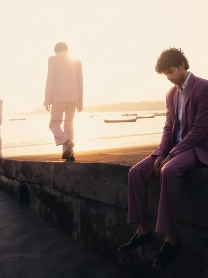 Sometimes the story is told in silhouette. In this sunset shoot, the focus wasn't on the details of the makeup, but on how the form, the light, and the setting could evoke a feeling of introspection and quiet drama.