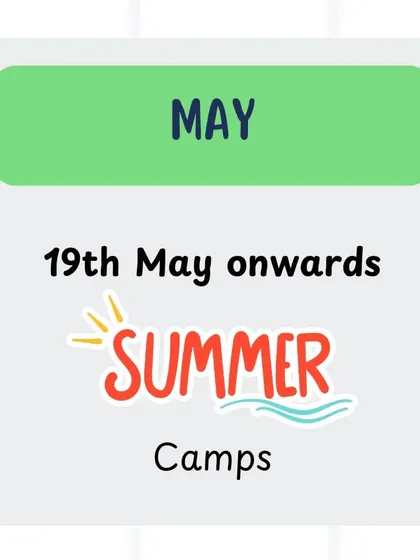 Our Summer Camps start from May 19th onwards. Get ready for a season of fun and learning.