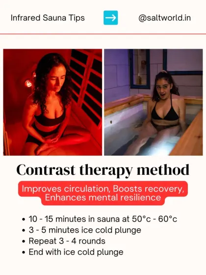 Here is a simple protocol for our popular contrast therapy method. I guide you through alternating between 10 to 15 minutes in the sauna and a few minutes in the ice plunge to maximize benefits like improved circulation and mental resilience.