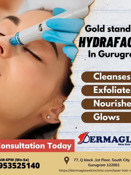 Here you can see a client comfortably receiving our gold-standard HydraFacial. The device gently cleanses and exfoliates the skin while infusing it with nourishing serums. It's a non-invasive treatment perfect for achieving an immediate, healthy glow.
