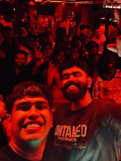 A selfie with a packed house in Hyderabad. I love traveling for gigs and bringing my energy to new cities and crowds.