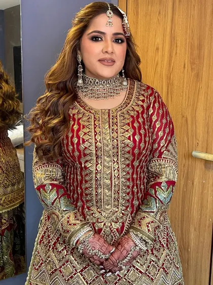 A full view of the bride's stunning reception look.