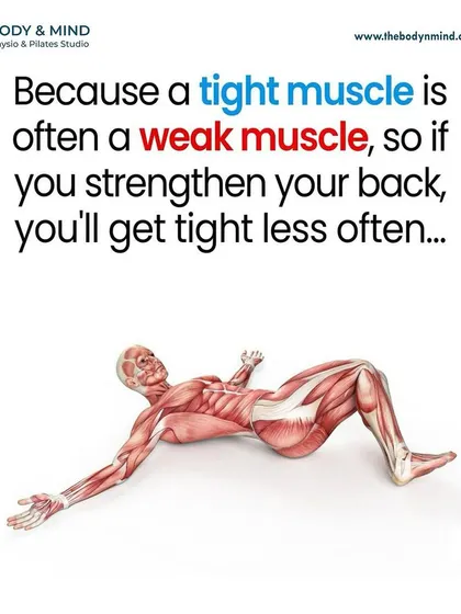 This image reinforces the concept that a tight back muscle is often a weak one. By strengthening the back, you provide it with the support it needs, which reduces the frequency of tightness and discomfort.
