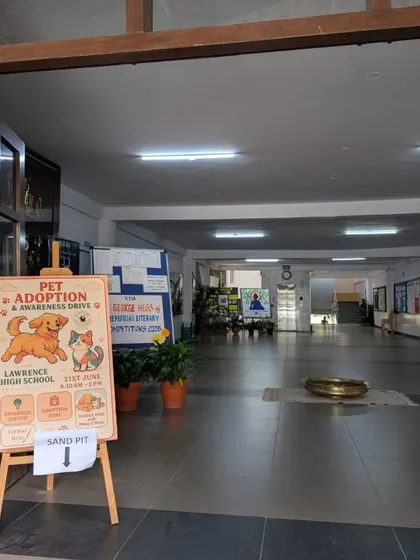 The entrance to our Pet Adoption and Awareness Drive at Lawrence High School. A simple sign pointing the way to a life changing opportunity for both pets and people.