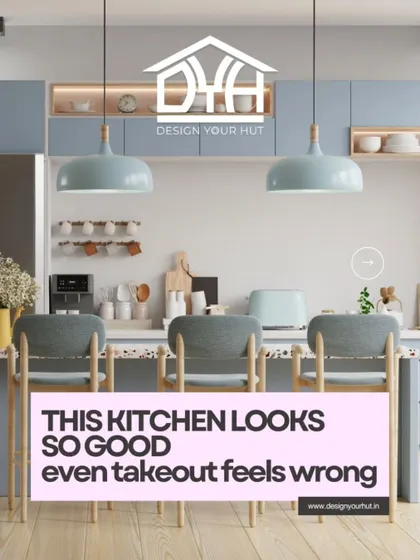 I aim to create kitchens that look so good, ordering takeout feels wrong. This pastel blue kitchen with a terrazzo countertop and modern pendant lights is designed to be a happy, inspiring space you actually want to spend time in.