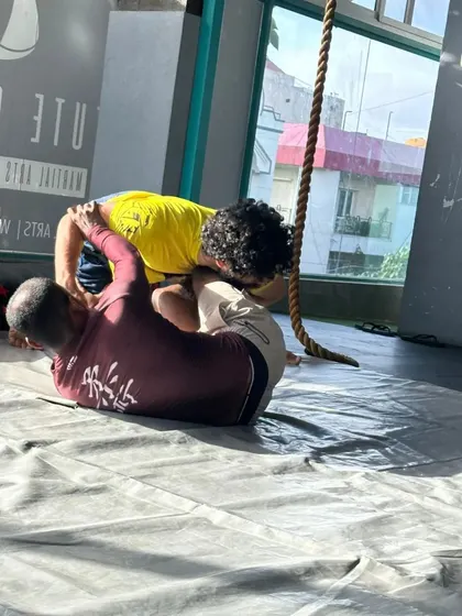 In the middle of a grappling exchange. This is where technique, strength, and cardio are all put to the test.