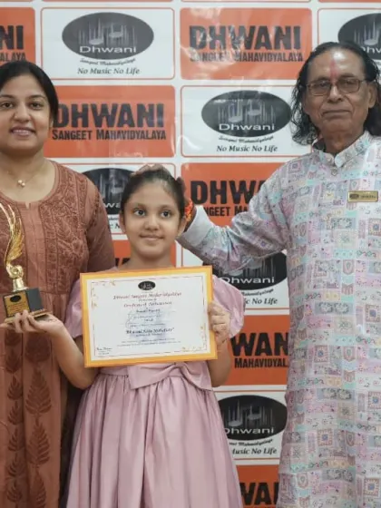 A student with her mother and guru, a proud moment.