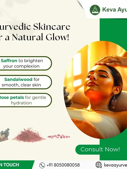 Achieve a natural glow with our specialized Ayurvedic skincare that uses powerful herbal ingredients. We use Saffron to brighten your complexion, Sandalwood for smooth and clear skin, and Rose Petals for gentle, effective hydration.