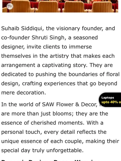 The feature delves into our philosophy, describing how we craft experiences that go beyond mere decoration to tell a captivating story. It is a wonderful acknowledgment of our dedication to personal touches and unforgettable moments.