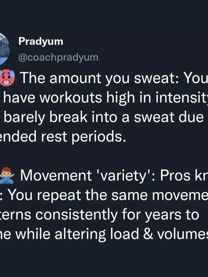 Beginners often focus on the wrong things, like how long they're in the gym, how much they sweat, or how sore they are the next day. None of these are reliable indicators of a good workout. I teach you to focus on the real metrics of progress: progressive overload and consistent execution.