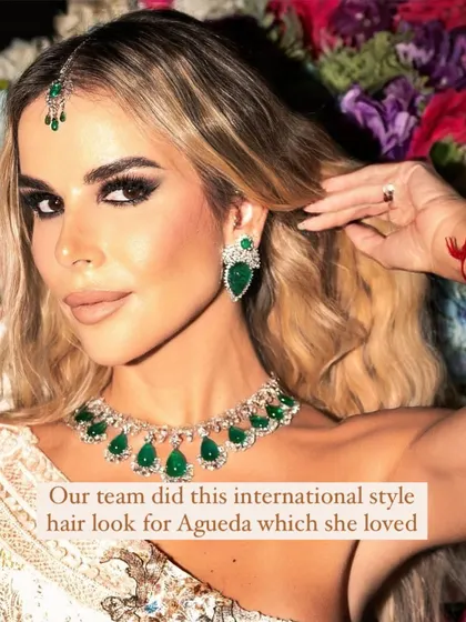 We created this beautiful international-style hair look for Agueda Lopez, which she loved.