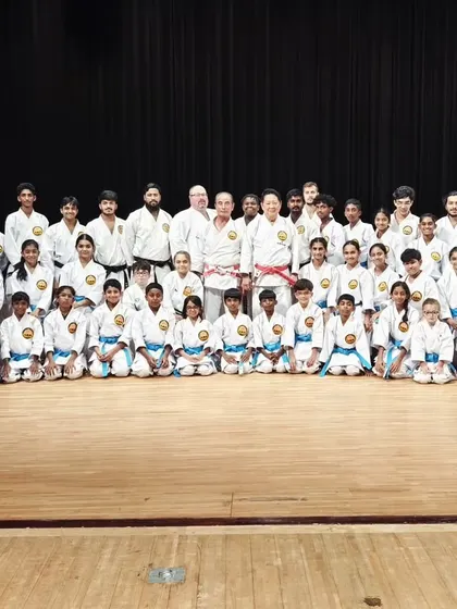 Our students attending a special seminar led by Hanshi Minoru Nakazato during the Okinawa Karate Festival.