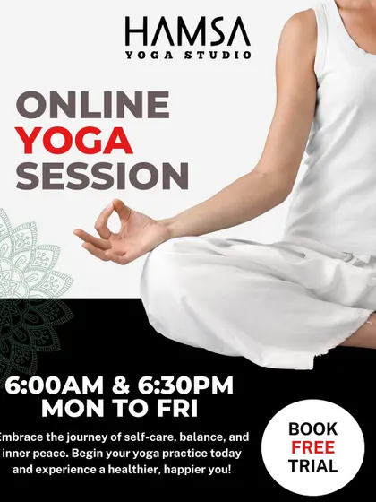 Our online yoga sessions bring the Hamsa experience to you, wherever you are. Join us to embrace self-care, balance, and inner peace from home.
