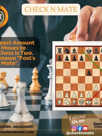 Fun Fact: The fastest way to win a chess game is in two moves, known as "Fool's Mate".