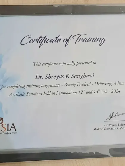 This certificate is from a training program on advanced aesthetic solutions. Every training I complete adds to the expertise I can offer you for treatments like threadlifts, microneedling, and more.