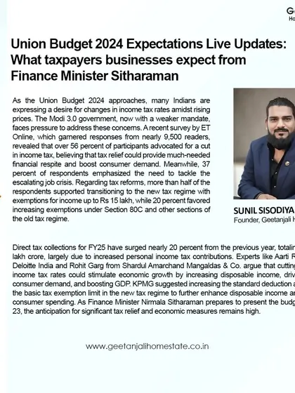 ET Now features our expectations for the Union Budget 2024. We advocate for policy changes that can stimulate the real estate market and provide financial relief to taxpayers and investors.