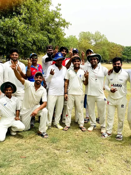 The spirit of Bright Cricket Club. Our team celebrating a hard-earned victory that secured our promotion to the Premium-I division. We foster a culture of teamwork, resilience, and the shared joy of winning together.