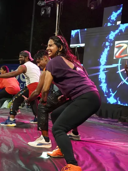 A fun, interactive moment on stage at the Nilambur Masterclass.