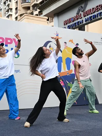 The final pose from our Happy Streets performance. It was a weekend full of happiness, fitness, and dancing on the Palm Beach Road.