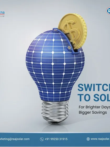 Switch to solar for brighter days and bigger savings. This visual of a solar-paneled lightbulb acting as a piggy bank is a simple, effective metaphor for the financial benefits of our technology.