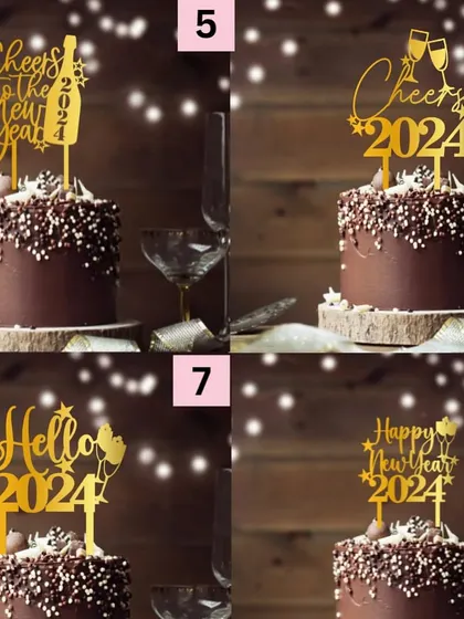 More options for your New Year's Eve party cakes. Our gold acrylic toppers add the perfect amount of sparkle to end the year.