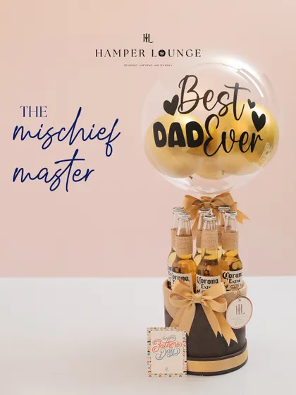 For the "mischief master" dad, this hamper is a perfect fit. A collection of Corona beers topped with a "Best Dad Ever" balloon is a fun and lighthearted gift for Father's Day.