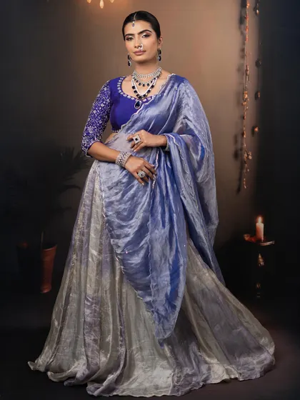 The complete ensemble, showing how the makeup, outfit, and jewelry come together for a show-stopping reception look.