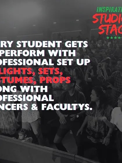 Every student gets the full professional experience with professional lighting, sets, costumes, and props, performing alongside our faculty and pro dancers.