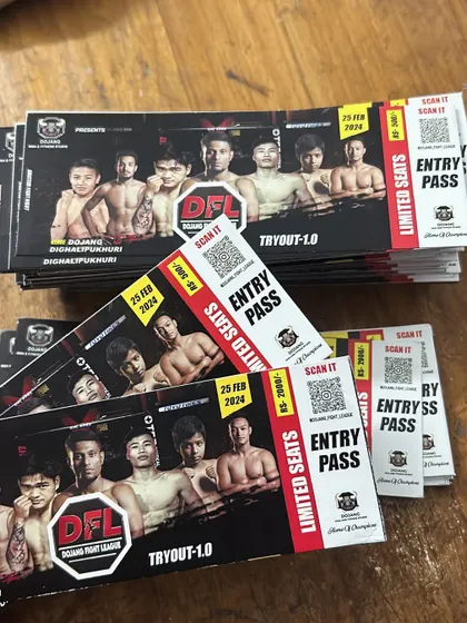 Entry passes for our DFL Tryout 1.0 event. We organize these events to find new talent and give our up and coming fighters a chance to compete in a professional setting.