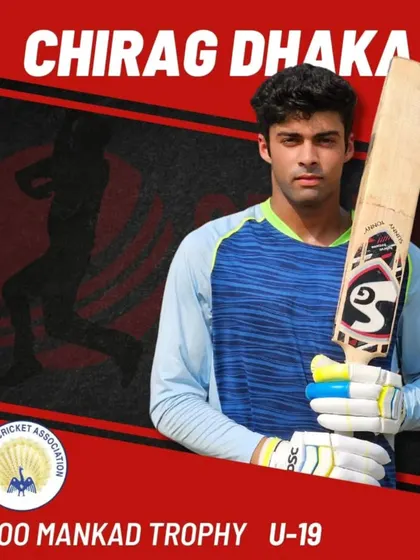 Chirag Dhaka representing the Haryana Cricket Association in the U-19 Vinoo Mankad Trophy. A testament to his dedication.