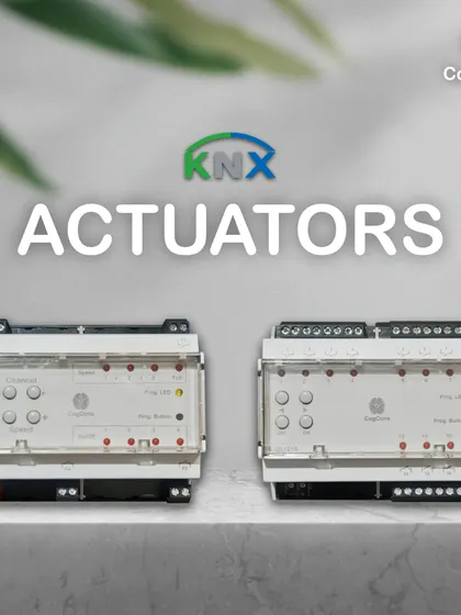 These are our KNX actuators, the essential components that execute commands within your smart building. They translate signals from your control panel into actions, managing everything from lighting circuits and HVAC systems to curtain motors.