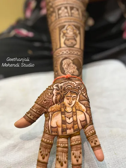 A beautiful portrait of Lord Krishna, requested by a client for her brother's wedding.