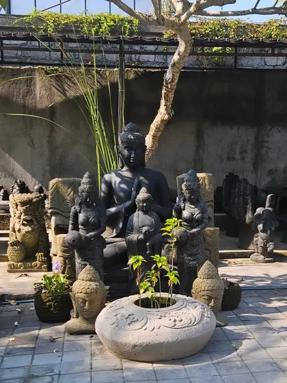 Our search for the most stunning garden artifacts takes us to faraway places. This collection of traditional stone statues creates a beautiful and spiritual outdoor shrine.