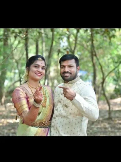 Your story begins before the main event. This is a shot from a pre-engagement outdoor photoshoot in Kundapura, where I focus on capturing the couple's natural chemistry in a relaxed setting. These photos are perfect for your invitations or a welcome display.