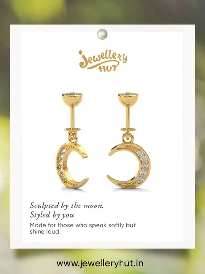 Sculpted by the moon, styled by you. These crescent moon helix hangings are for those who speak softly but shine loud.