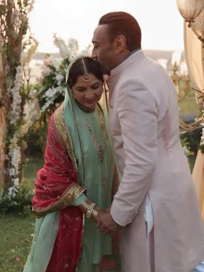 A heartwarming moment from the 'Dastoor' music video shoot, with Jackie Shroff in the elegant pink sherwani. My work often involves creating character driven wardrobes for film and music projects.