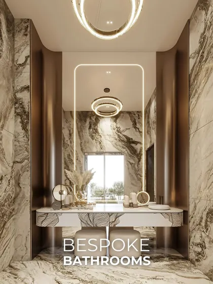 We craft bespoke bathrooms for ultimate luxury and refinement. This space features breathtaking marble textures, soft ambient lighting, and custom details, transforming a private oasis into a haven of indulgence.