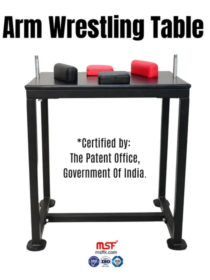 Our Arm Wrestling Table is certified by the Patent Office, Government of India, for its unique design.