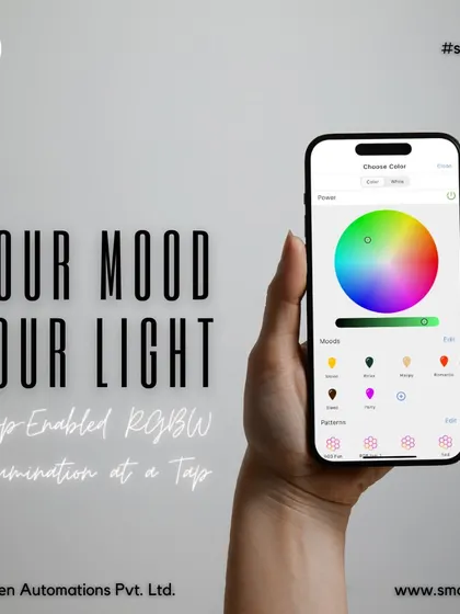 Your mood, your light. My app-enabled RGBW illumination lets you transform the mood of any space with a simple tap.