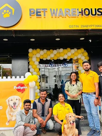 Our team and some happy customers with their Golden Retriever posing outside our store during a collaborative event. We love partnering with great brands to bring you more value.