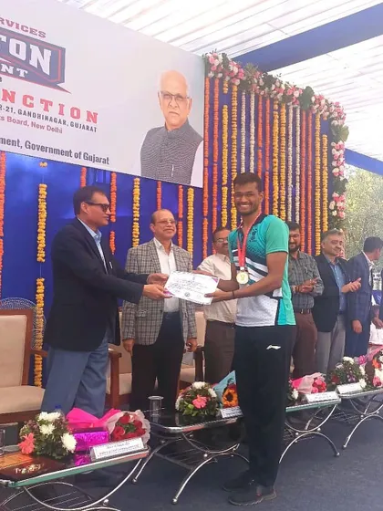 Congratulations to Shreyansh Jaiswal for winning the Men's category at the All India Civil Services Badminton Tournament. A big win for a dedicated player.