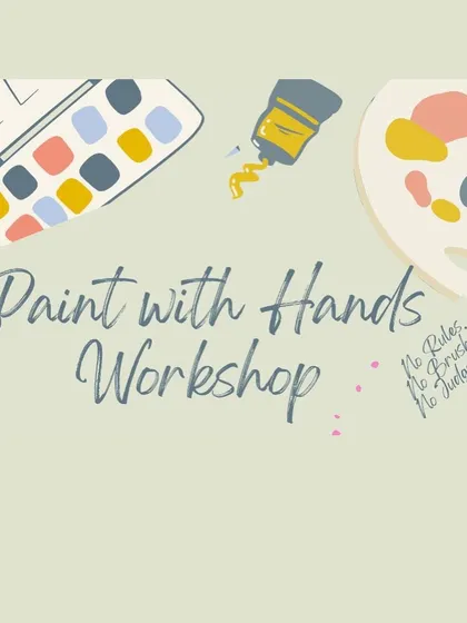 My "Paint with Hands" workshop is built on a simple philosophy: No Rules, No Brushes, No Judgement. This is a creative session for you to just play with colours and express yourself freely.