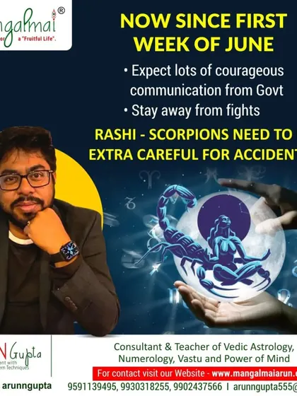 A prediction related to a planetary transit in June. I forecast more courageous communication from governments and caution Scorpio rashi individuals to be extra careful about accidents.