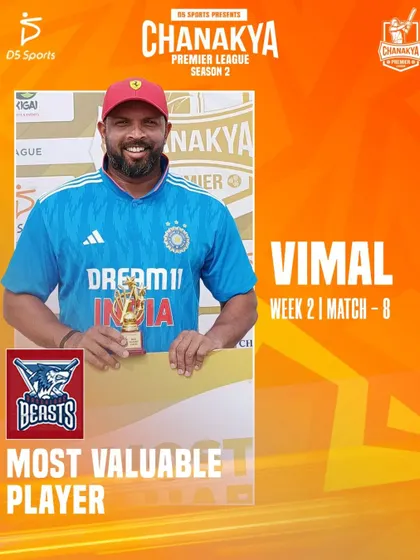 Vimal from the Beasts, another well-deserved MVP from the second week of the league.