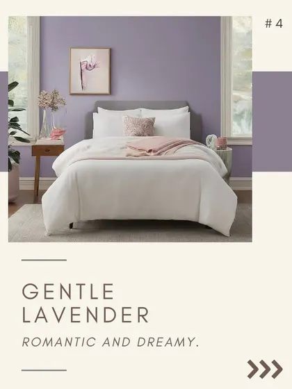 Gentle lavender is a romantic and dreamy color choice. It adds a soft touch of color that feels both sophisticated and calming, perfect for a personal retreat.