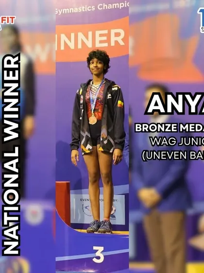 Congratulations to Anya for her bronze medal on the Uneven Bars at the Junior Nationals. Her impeccable technique and fearless determination are an inspiration to all our athletes.